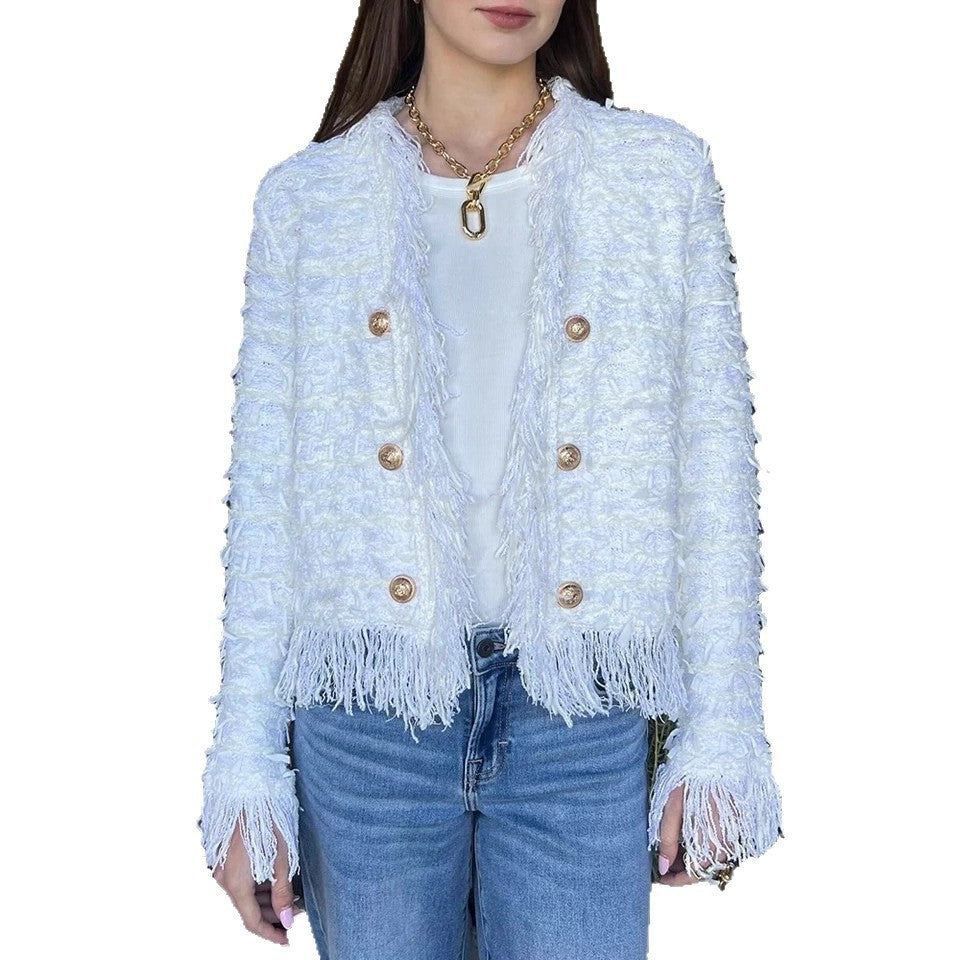 Damen Strickjacke mit Quasten