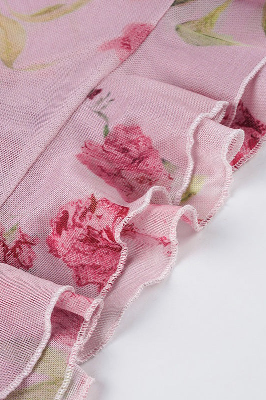 Damen Haltertop mit Blumenmuster als modischer Ausgehlook