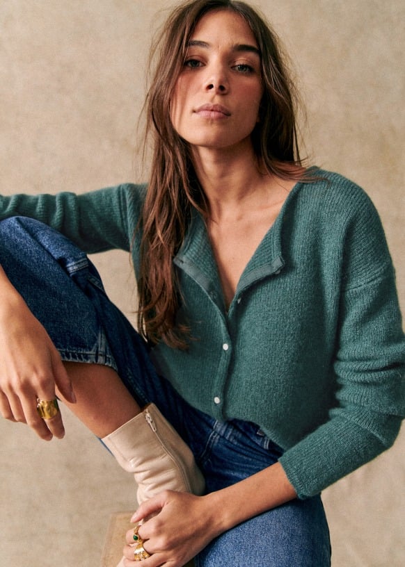 Gemütlicher Grobstrick-Cardigan-Pullover