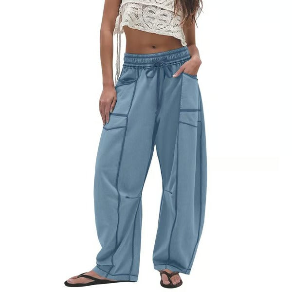 Gemütliche Lounge-Sweatpants mit weitem Bein und Taschen