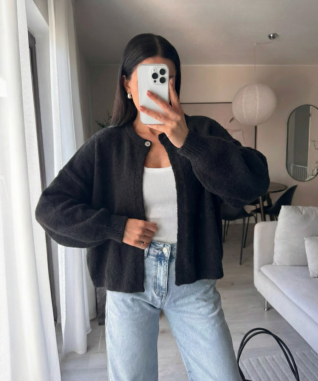 Damen-Cardigan in Schwarz für stilvolle Alltags- und Bürolooks