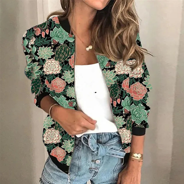 Sophie ® I Bedruckte Jacke mit Reißverschluss