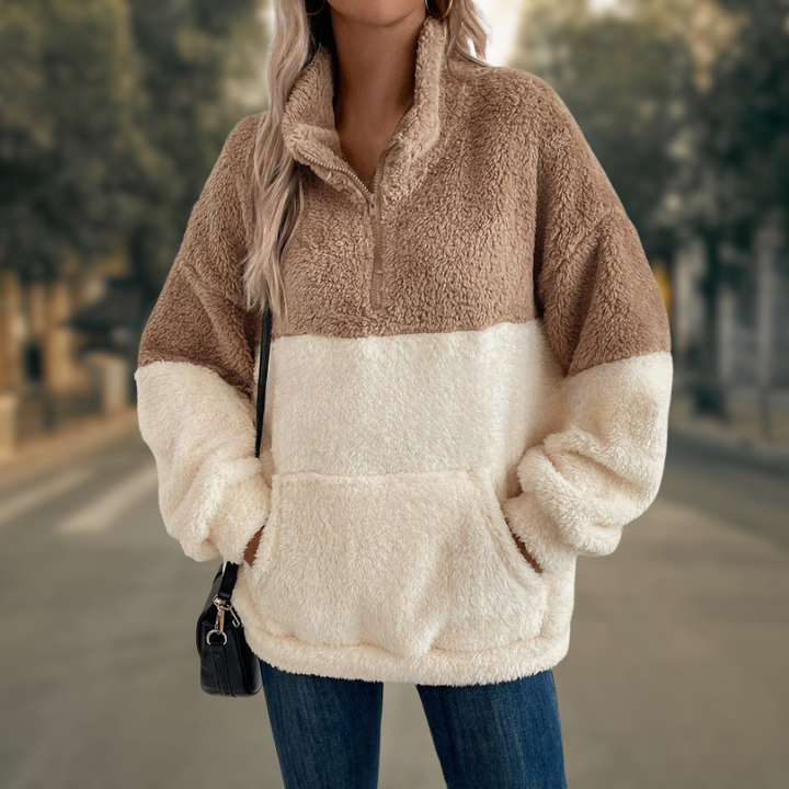 Maddison® | Oversized Teddypullover mit Tasche