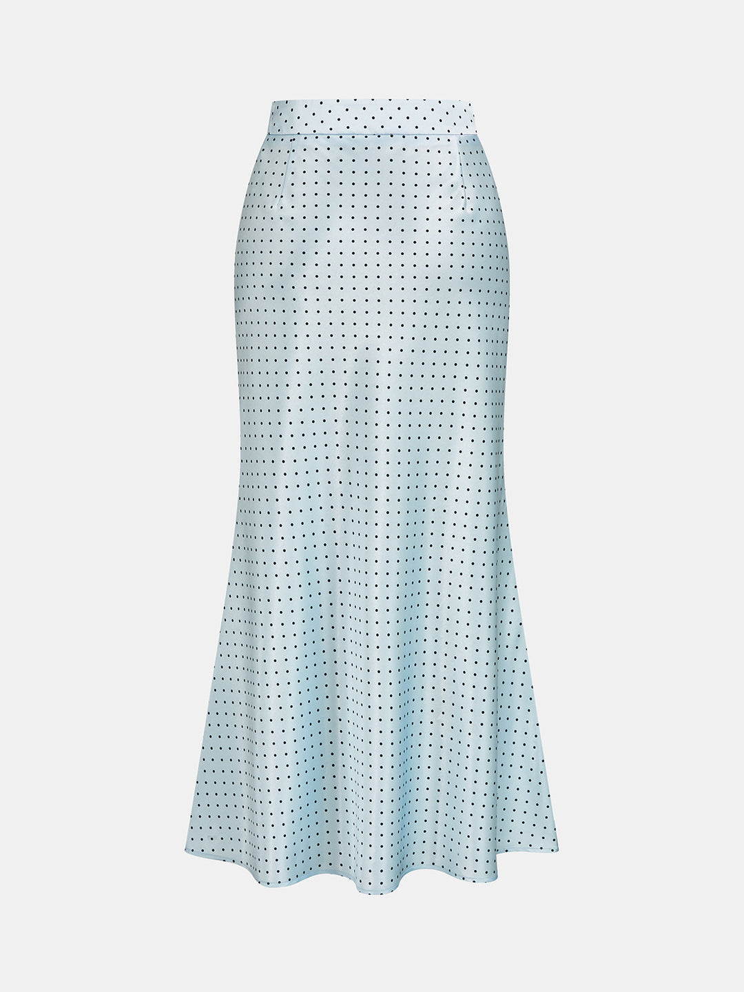 Eleganter Damen-Maxirock aus Satin mit Polka-Dot-Muster