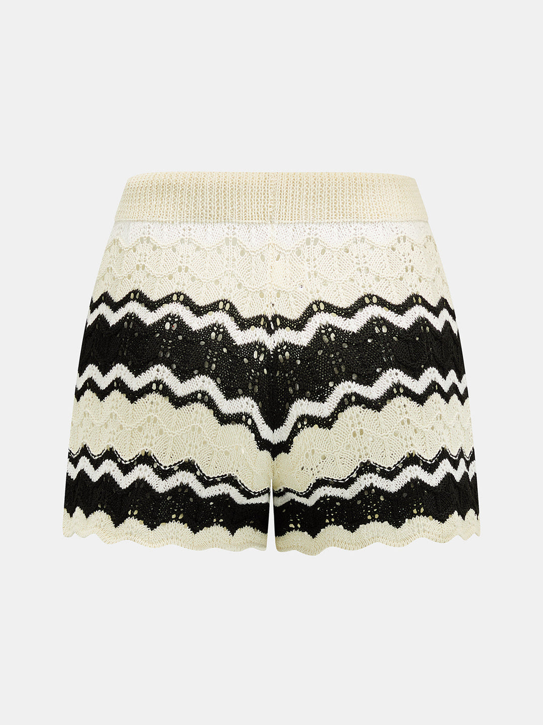 Detailaufnahme des weichen Strickmaterials mit Wellenstruktur