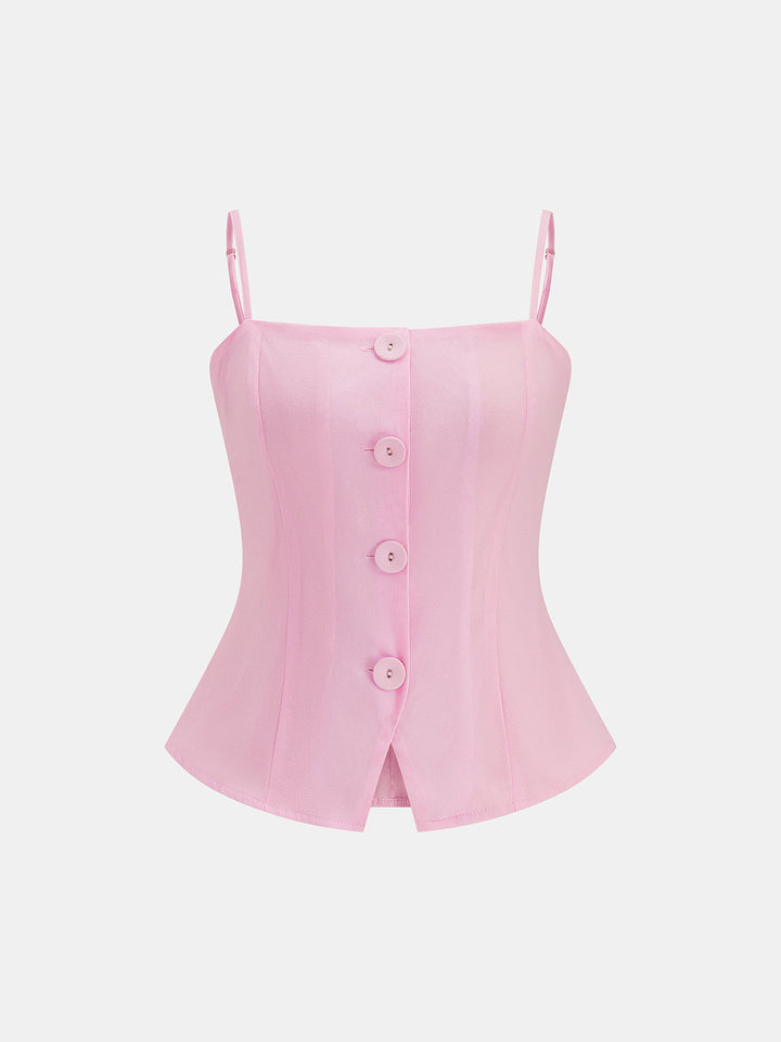 Rock-Set für Damen mit Button-Front-Top und fließendem Maxirock