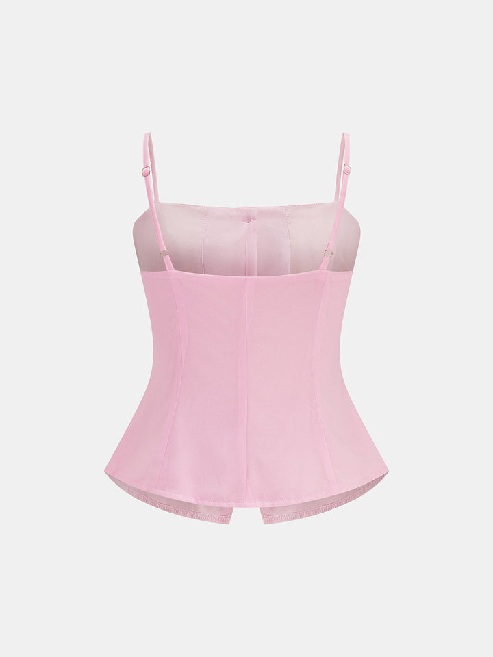 Elegantes Damen Outfit mit ärmellosem Cami-Top und Plissee-Maxirock
