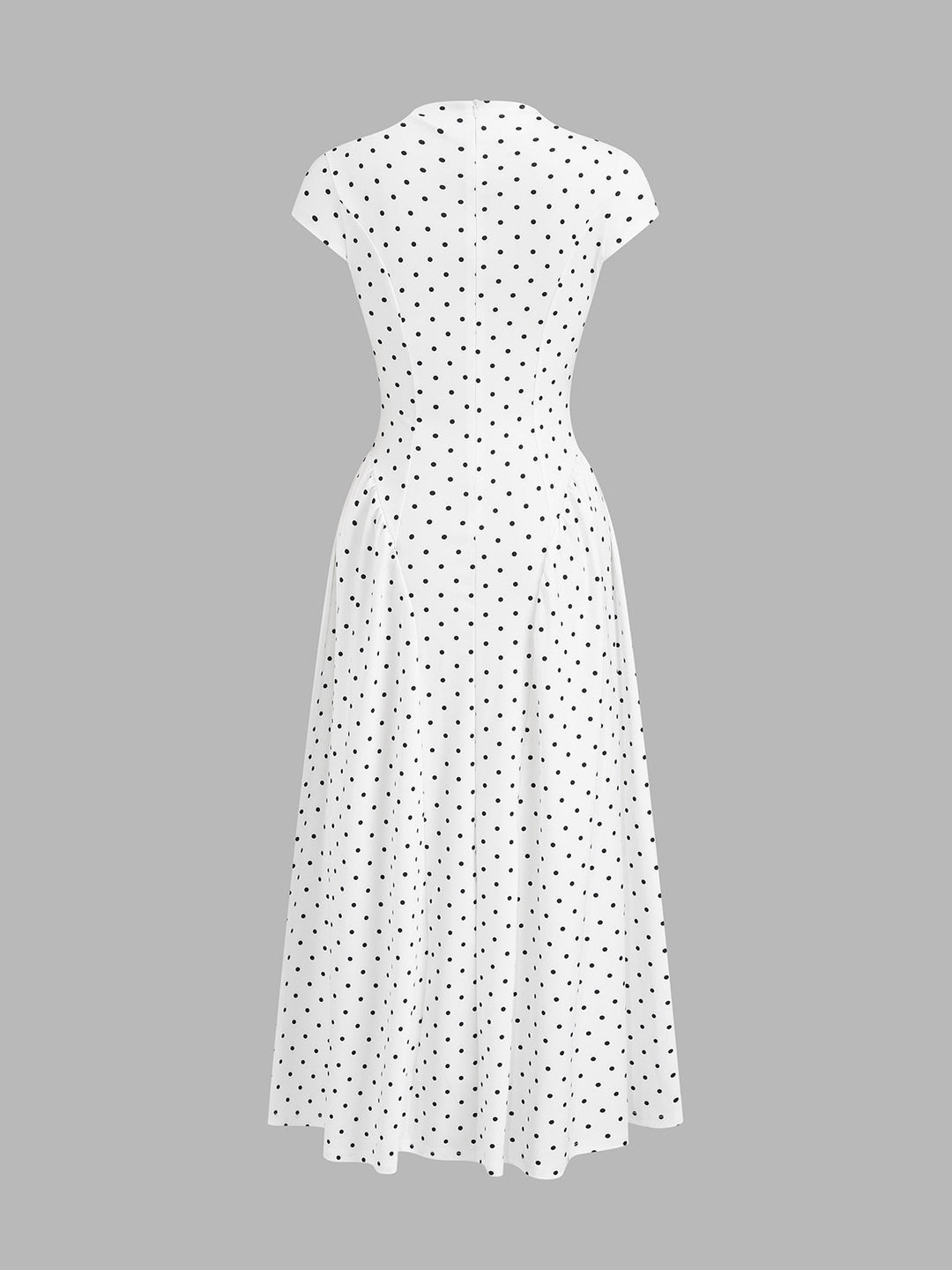 Damen-Maxikleid mit schwingendem Rock und Polka-Dot-Muster