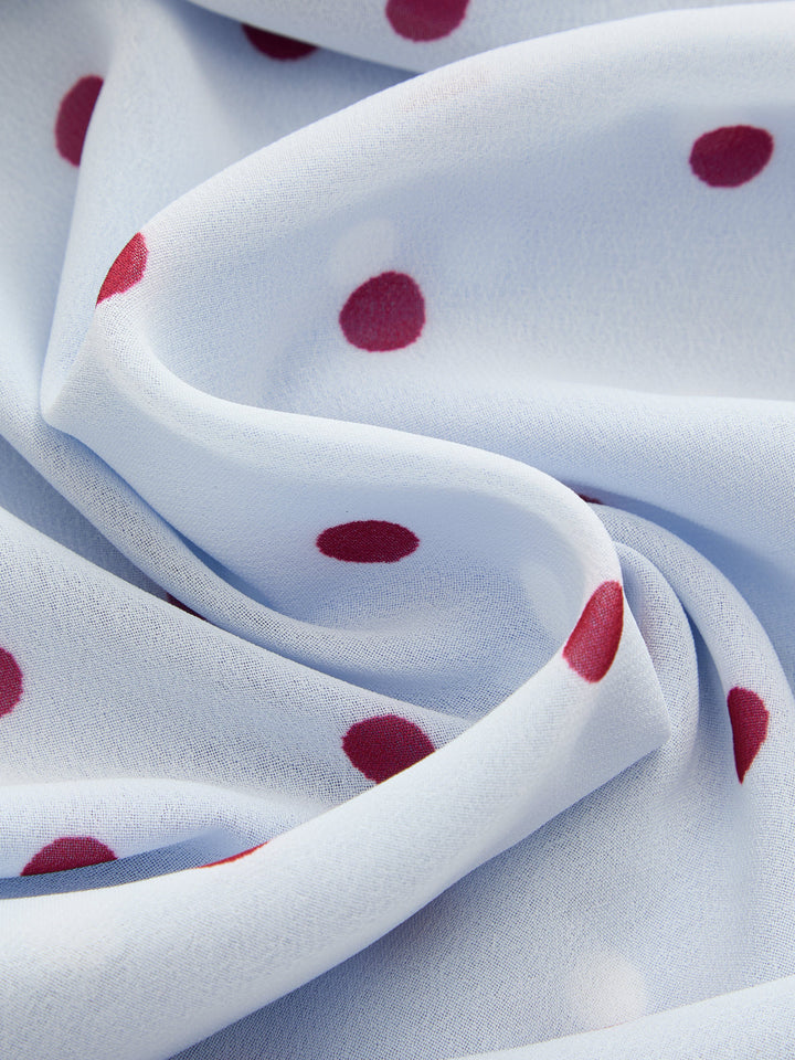 Rückenansicht des Damen Midikleids mit Polka Dot Print