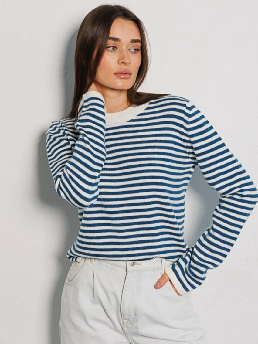 Klara® | Gestreifter Pullover mit Rundhalsausschnitt