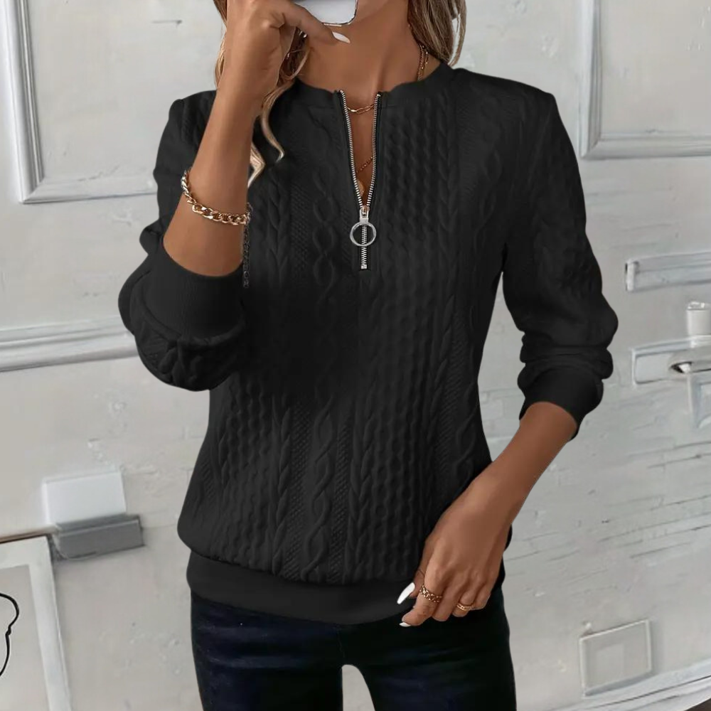 Damen Strickpullover Mit Struktur Und Lockerem Schnitt