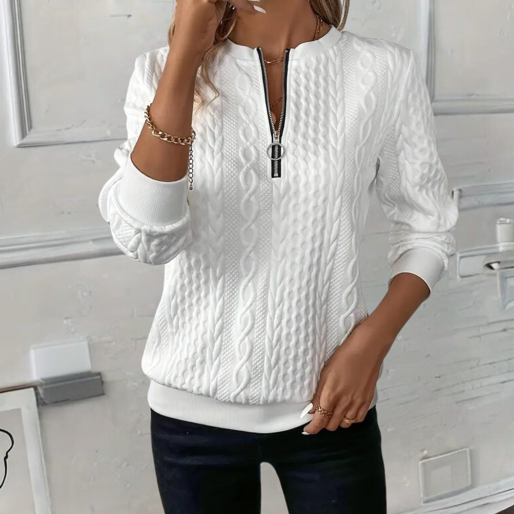Damen Strickpullover Mit Struktur Und Lockerem Schnitt