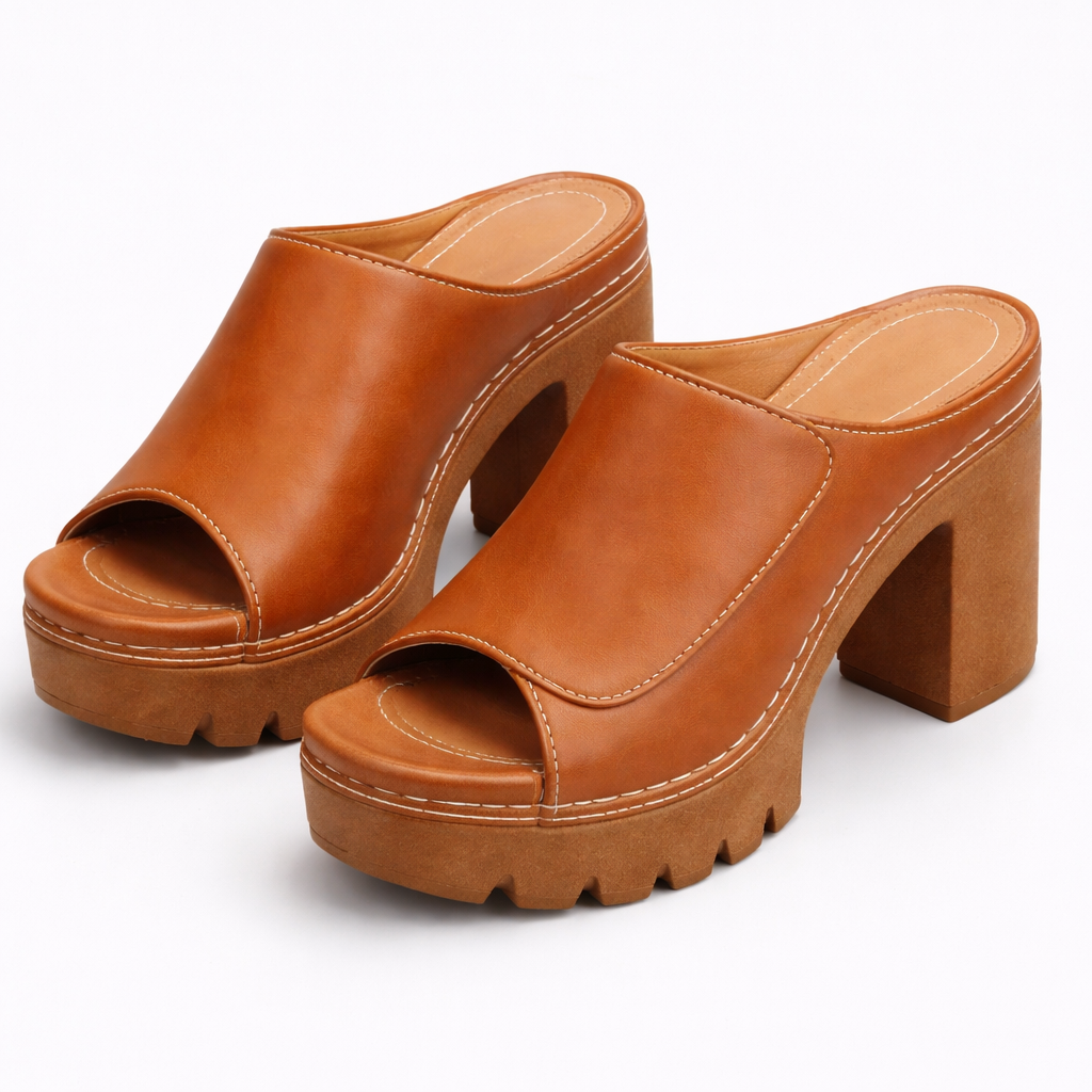 Plateau-Heels für Damen mit offenem Zehenbereich und stilvollem Absatz