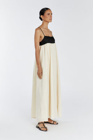 Luftiges Leinen-Maxikleid für Damen mit verstellbaren Trägern