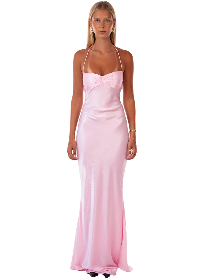 Elegantes langes Kleid in Jadegrün für Damen