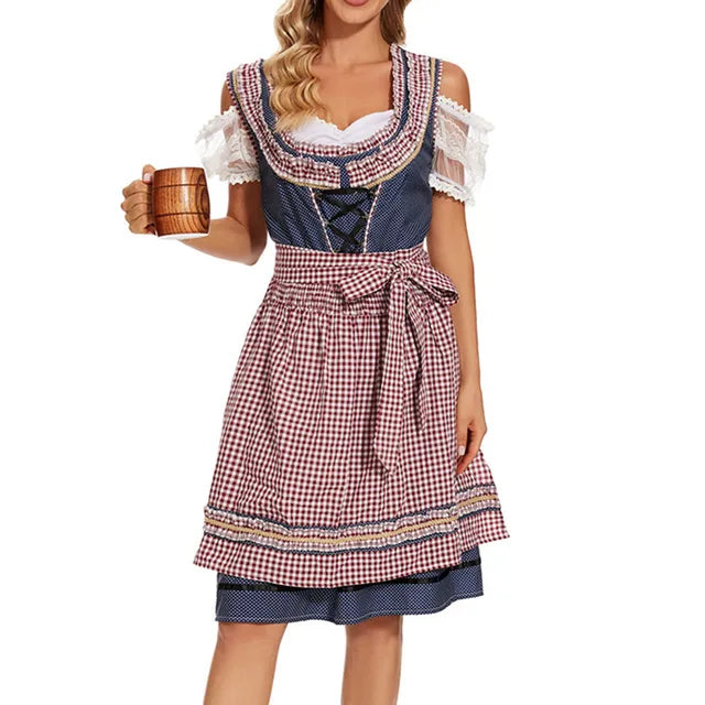 Rückansicht des Damen-Dirndlkleids mit passender Schürze