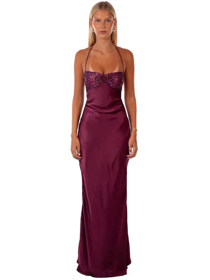 Elegantes langes Kleid in Jadegrün für Damen