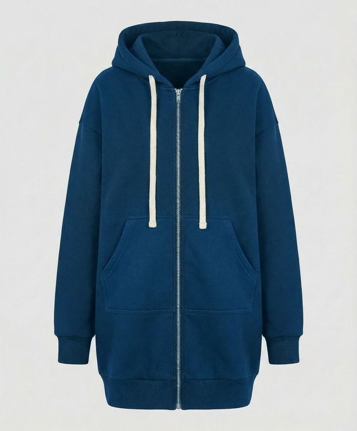 Bequemer Zip-Hoodie für Damen mit durchgehendem Reißverschluss