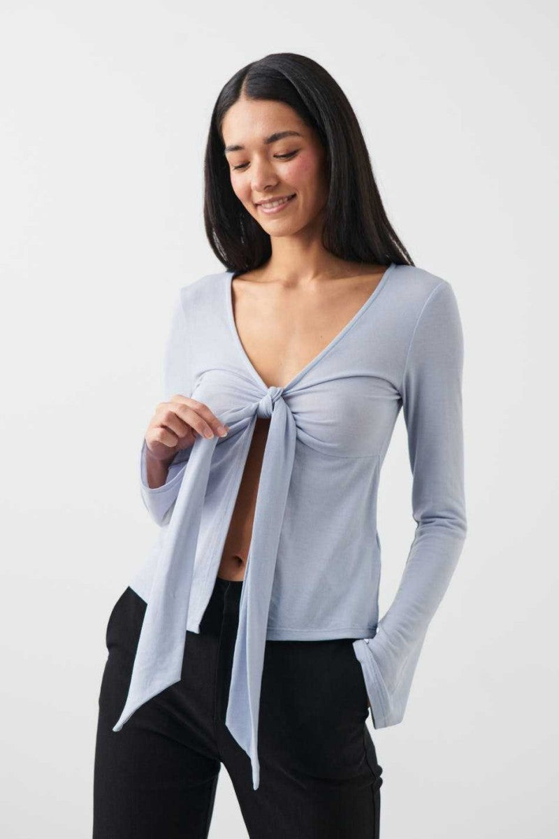 Damen Jessalyn Crop-Top mit Knoten vorne