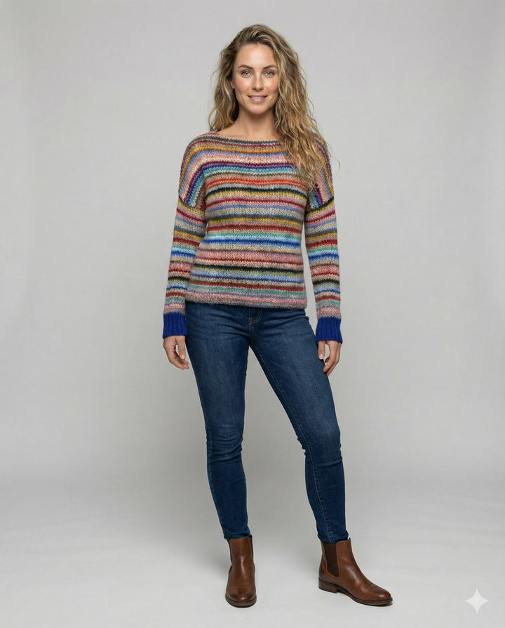 Norwegerpullover für Damen mit detailreichem nordischem Muster