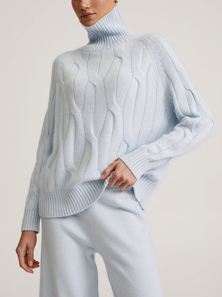 Daniela® | Eleganter Zopfmuster-Rollkragenpullover