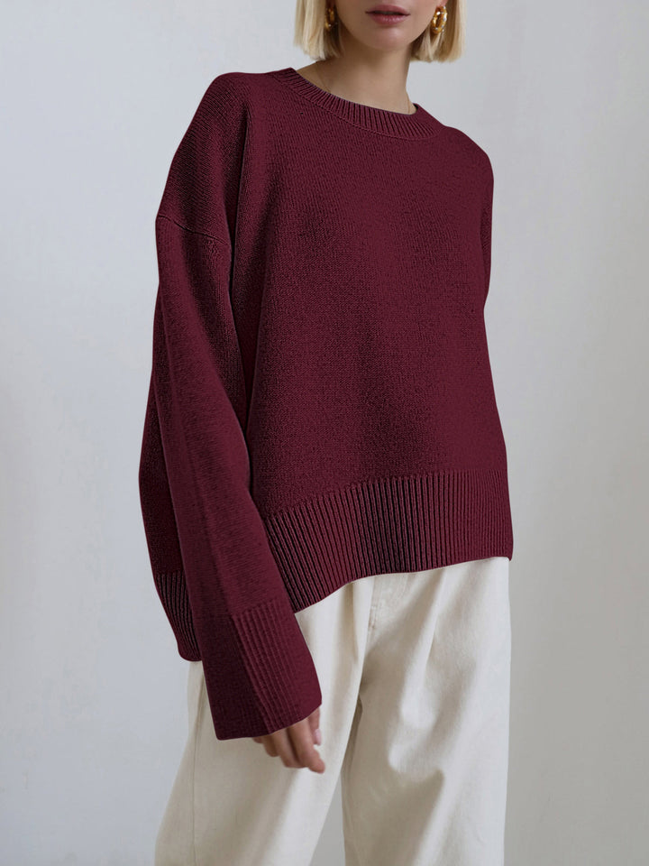 Damen-Strickpullover mit lässigem Schnitt in der Vorderansicht