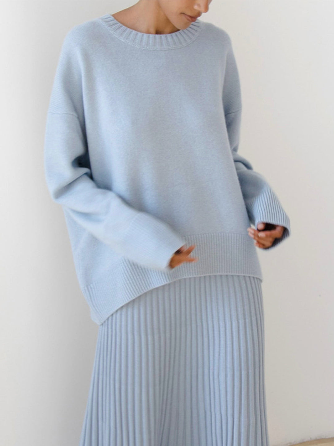 Warmer Strickpullover für Damen mit klassischem Rundhalsausschnitt