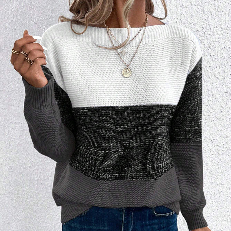 Damen Langarm Strickpullover Vielseitig
