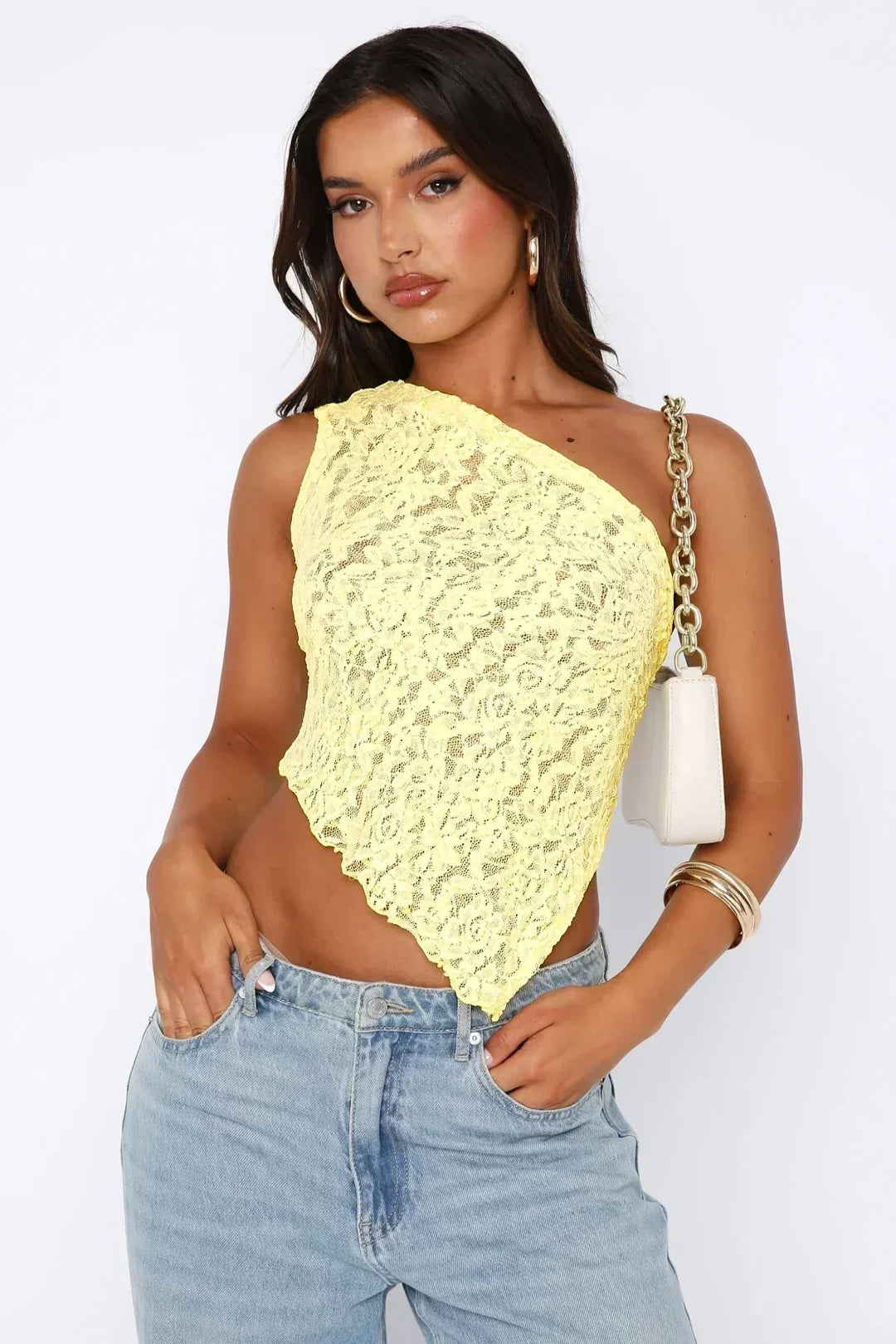 Damen Baila Spitzenbluse aus transparentem Stoff