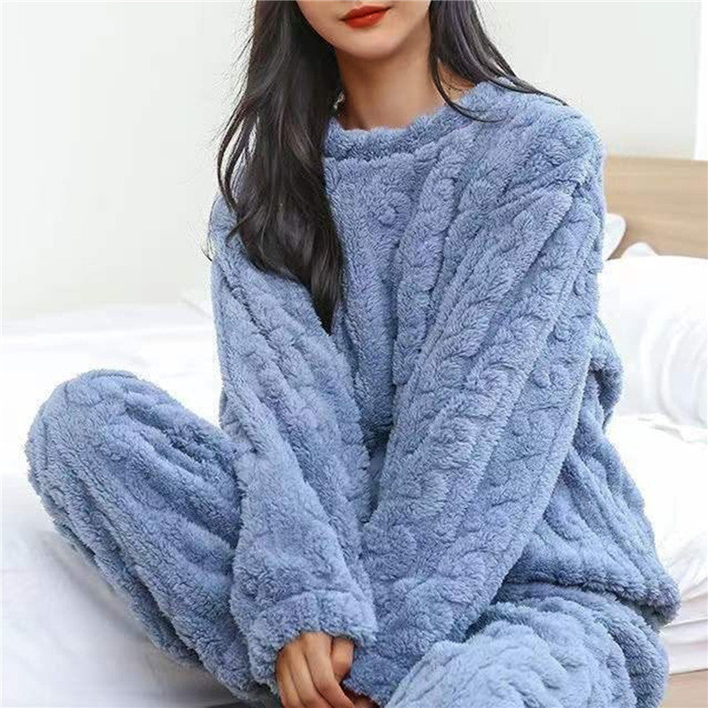 Damen Fleece Pyjama Set Für Gemütliche Abende