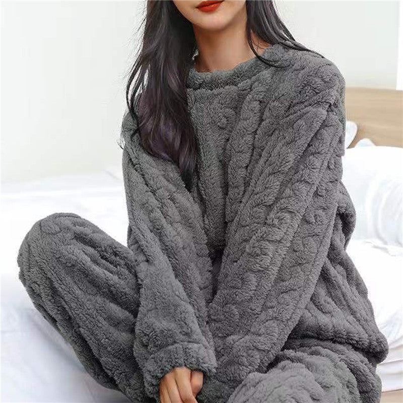 Damen Fleece Pyjama Set Für Gemütliche Abende
