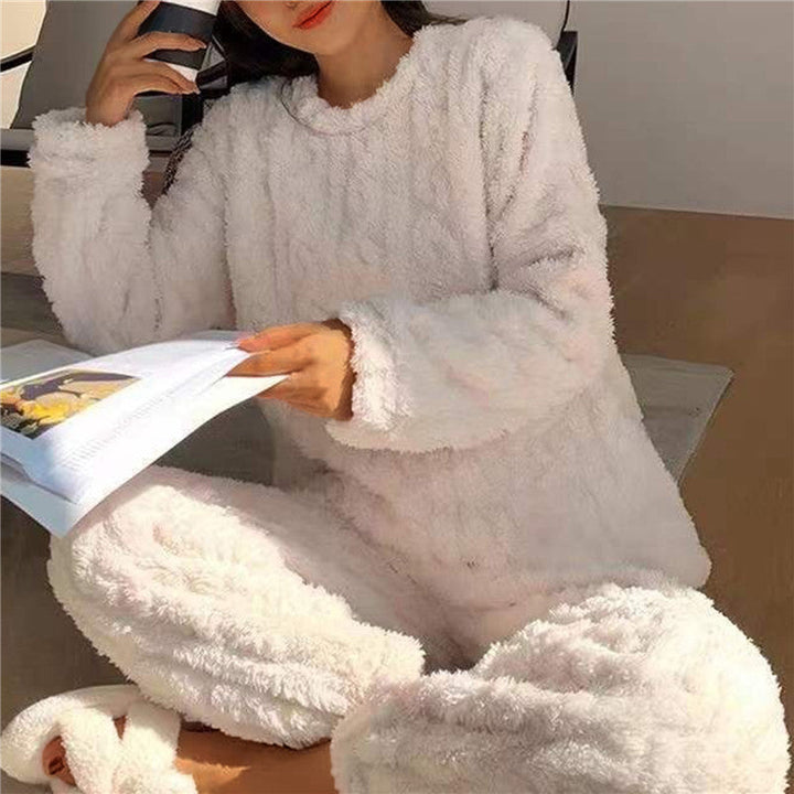 Damen Fleece Pyjama Set Für Gemütliche Abende