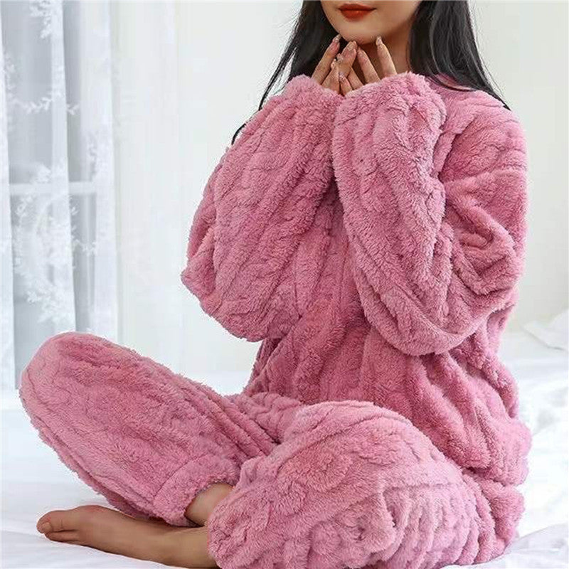 Damen Fleece Pyjama Set Für Gemütliche Abende