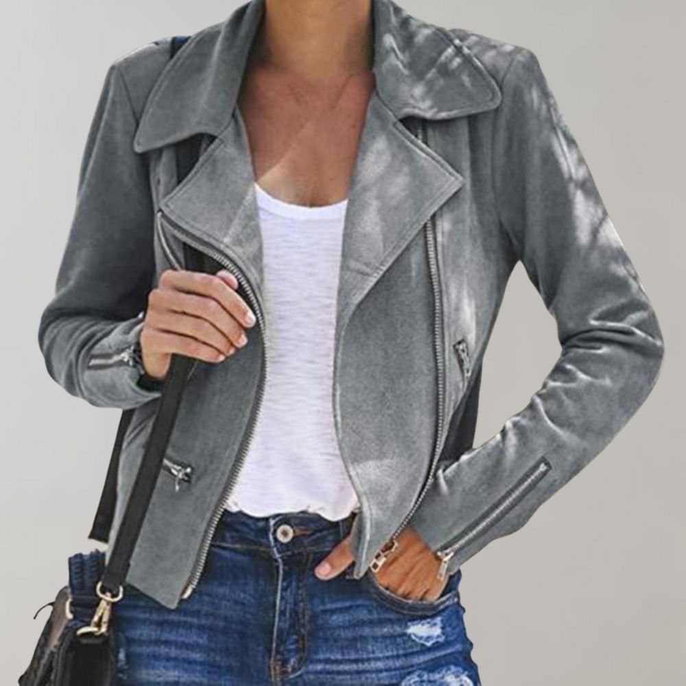 Wildlederjacke für Damen mit markantem Reverskragen