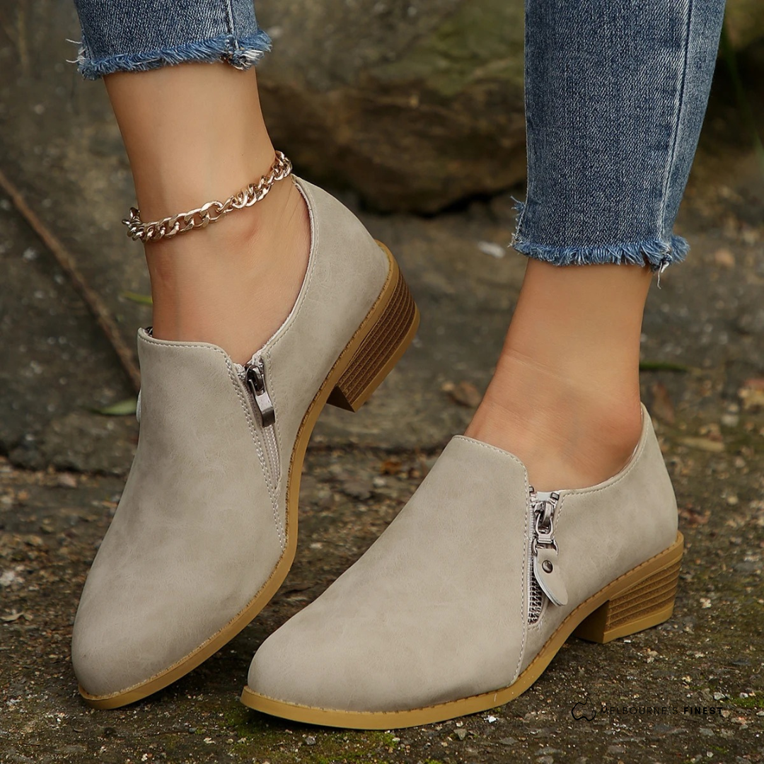 Damen Stiefeletten Mit Seitenreißverschluss