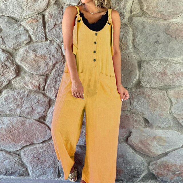 Willow - Ärmellose Tasche Lose Jumpsuits