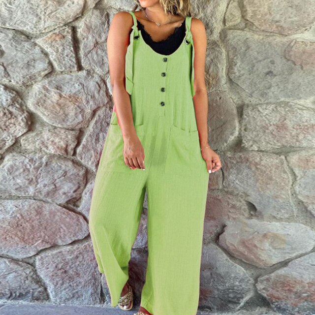 Willow - Ärmellose Tasche Lose Jumpsuits