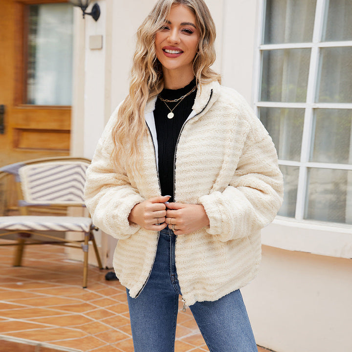 Weiche Damen-Fleecejacke mit durchgehendem Reißverschluss