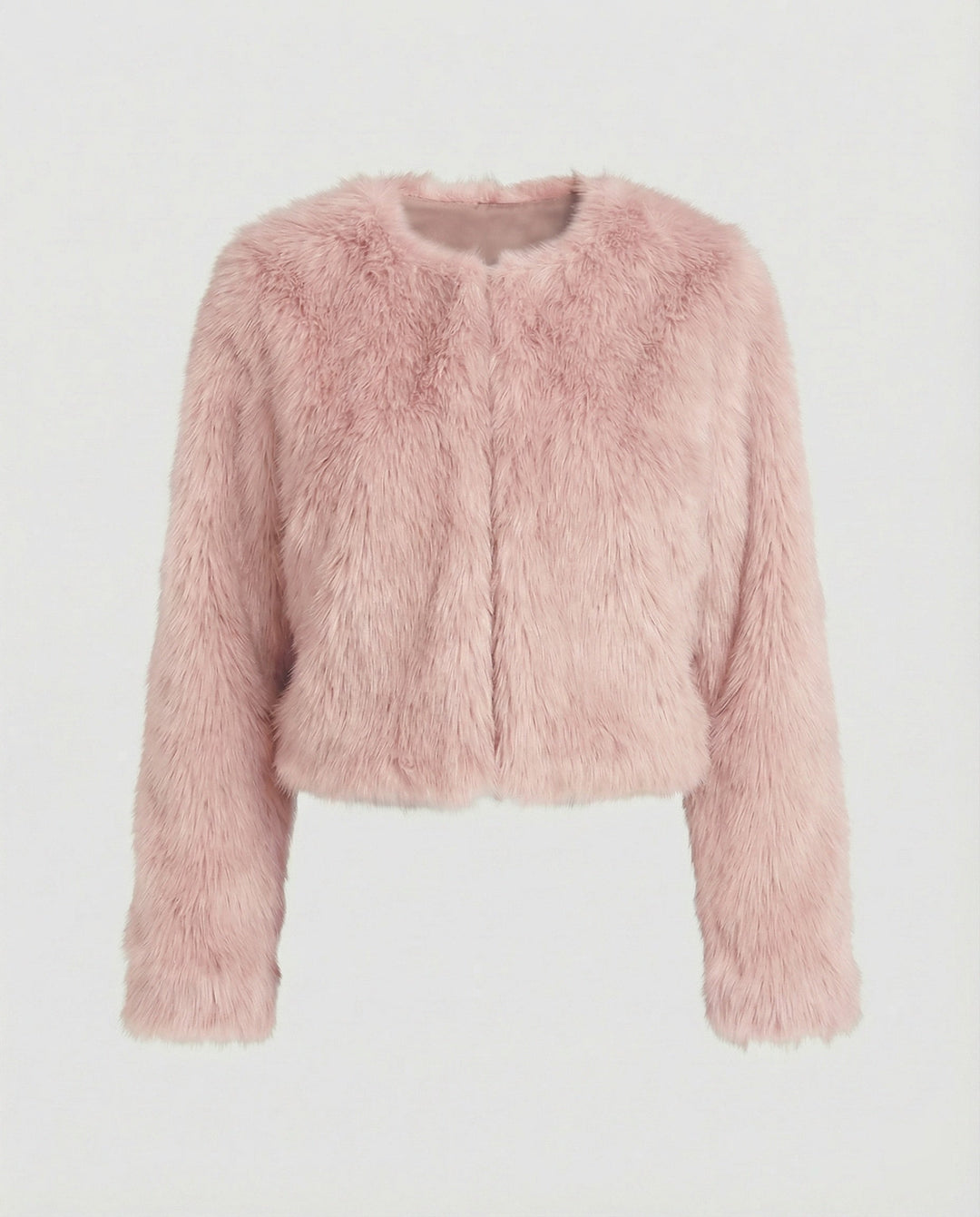 Damen Kurzjacke Aus Flauschigem Stoff