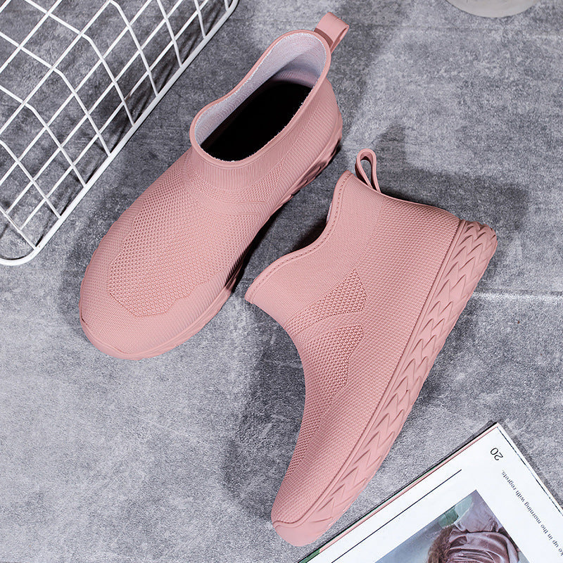 Seitliche Ansicht der Damen-Gummistiefel mit flexiblem Schaft