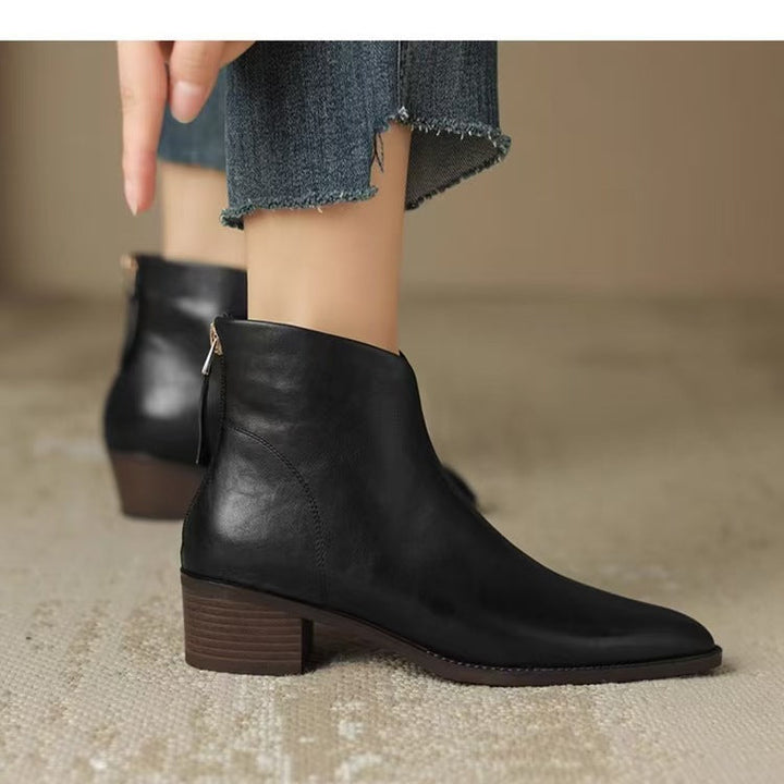 Damen Chelsea-Stiefelette mit markantem mittelhohem Blockabsatz