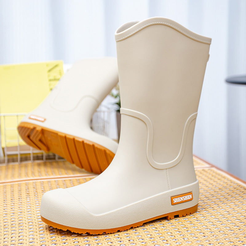 Damen-Gummistiefel mit wasserdichtem Schaft und griffiger Profilsohle