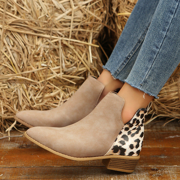 Damen-Stiefeletten mit niedrigem, bequemem Blockabsatz