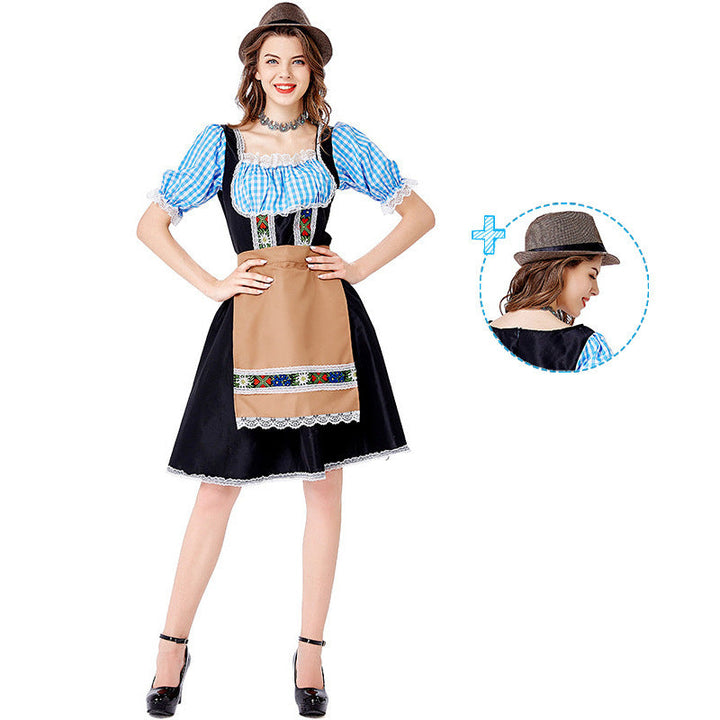 Damen Dirndl Kostüm Mit Carmenbluse Und Bestickter Schürze