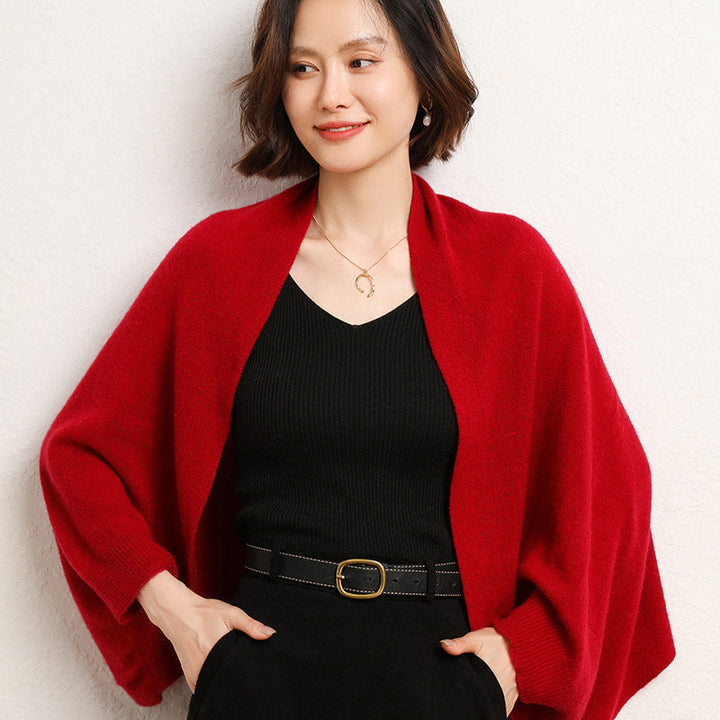 Damen Merino Schal Mit Drapiertem Design