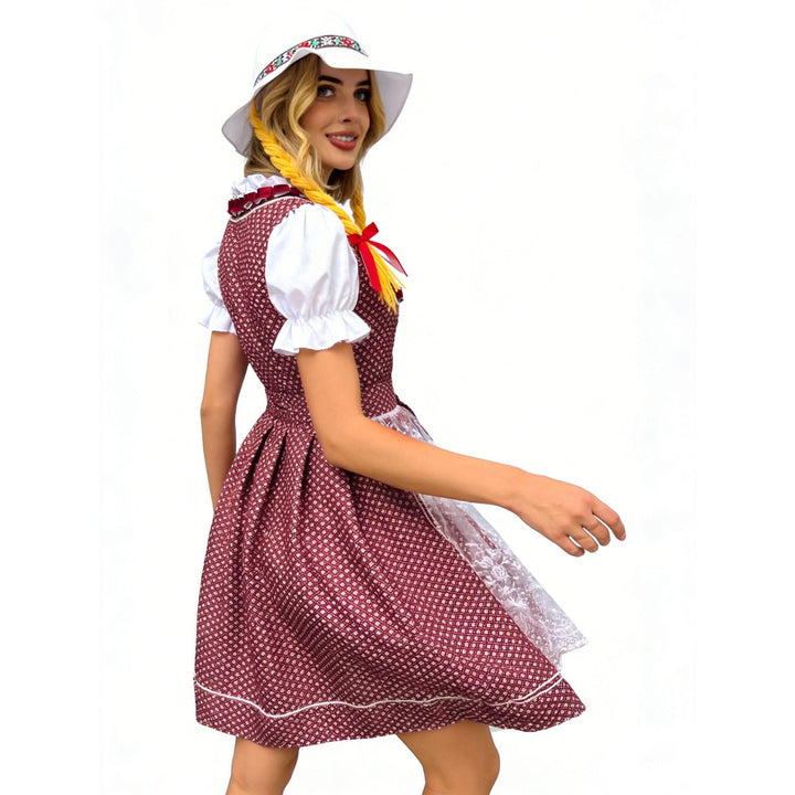 Nahaufnahme des geschnürten Mieders am Damen-Dirndl
