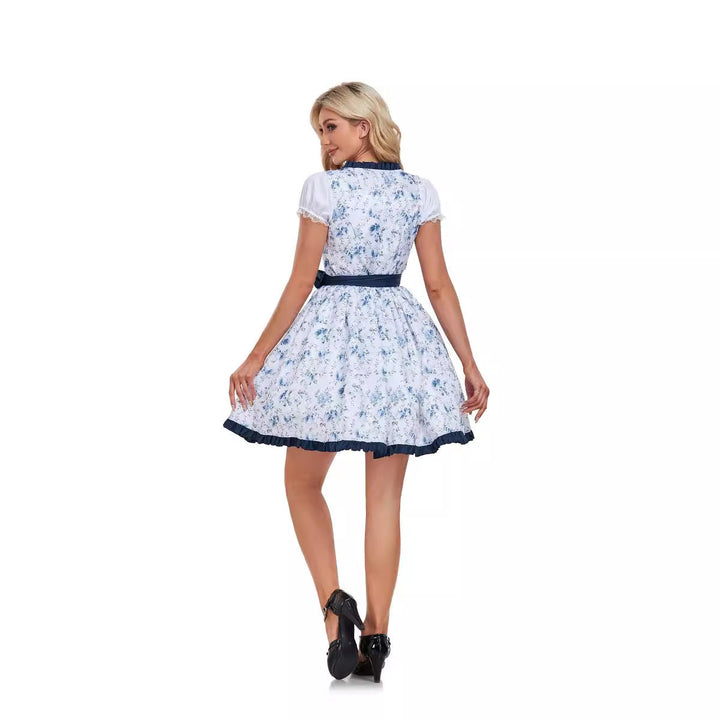 Traditionelles Dirndl für Volksfeste mit Schürze und Schnürdetails