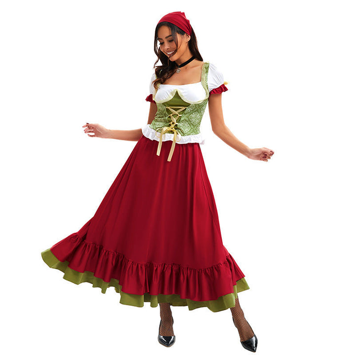 Frontansicht des Damen-Dirndls mit verstellbarem Corsagenmieder