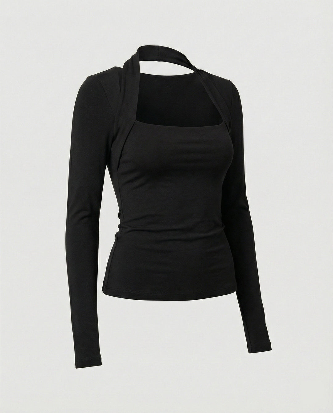 Women's Long-Sleeved Shirt Slim Fit Black
