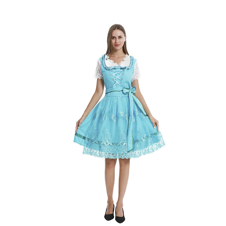 Damenkleid im Alpenstil mit dekorativer Taillenschärpe